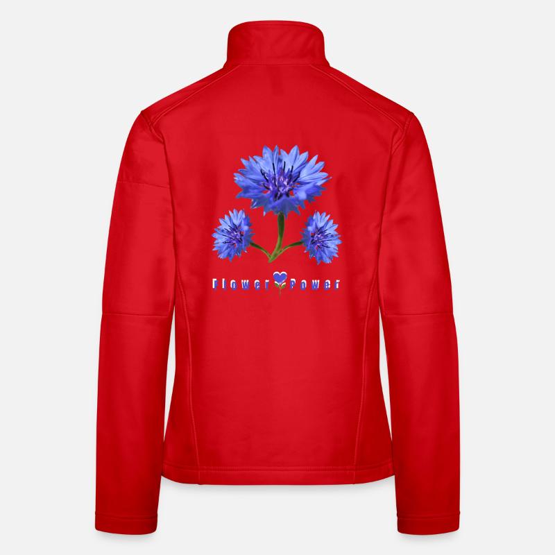 Blue Corn Flower Power - Frauen Softshelljacke - Rot