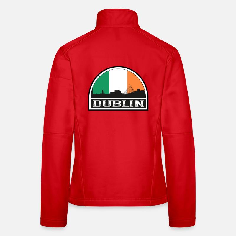 Dublin Ireland Skyline Silhouette Irish Flag Trave - Women's Softshell Jacket - red