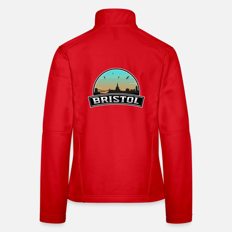 Bristol England Skyline Britisches Souvenir Frauen Softshelljacke