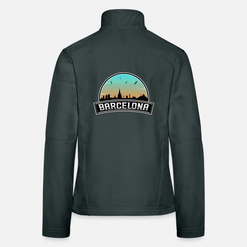 Barcelone Espagne Skyline Souvenir espagnol Veste en tissu softshell Femme