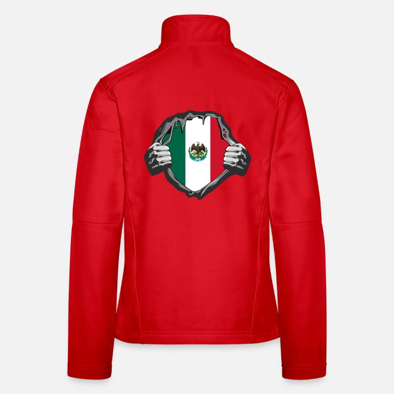 mexico Flag Design Women's Softshell Jacket