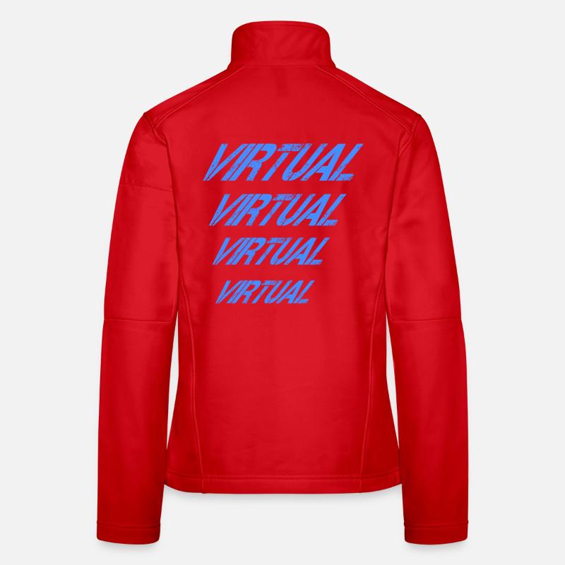 Bleu virtuel répété Veste en tissu softshell Femme