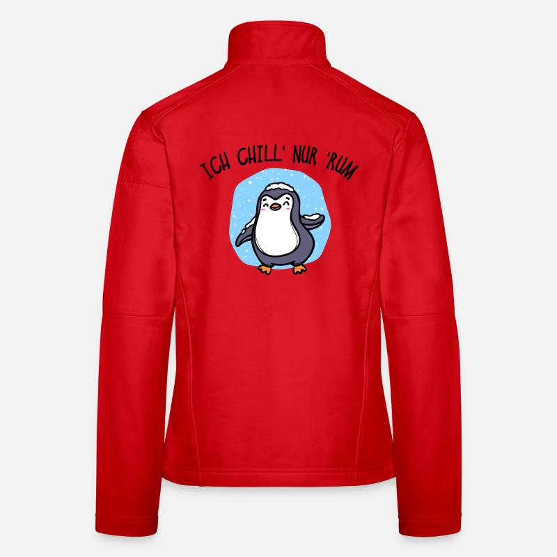 Kälte Pinguin Vogel Tier Eis Schnee Statement Frauen Softshelljacke