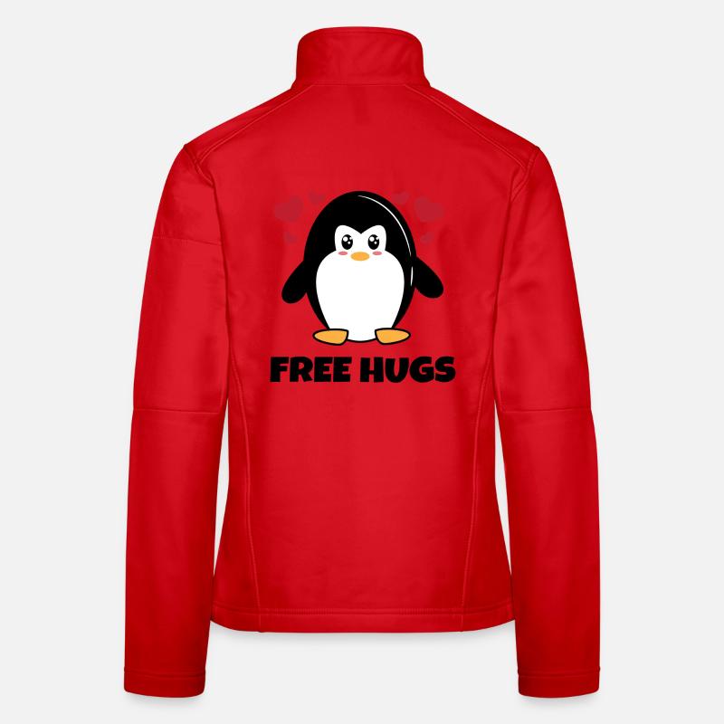 Tier Herz Süß Pinguin Statement Vogel Zoo Frauen Softshelljacke