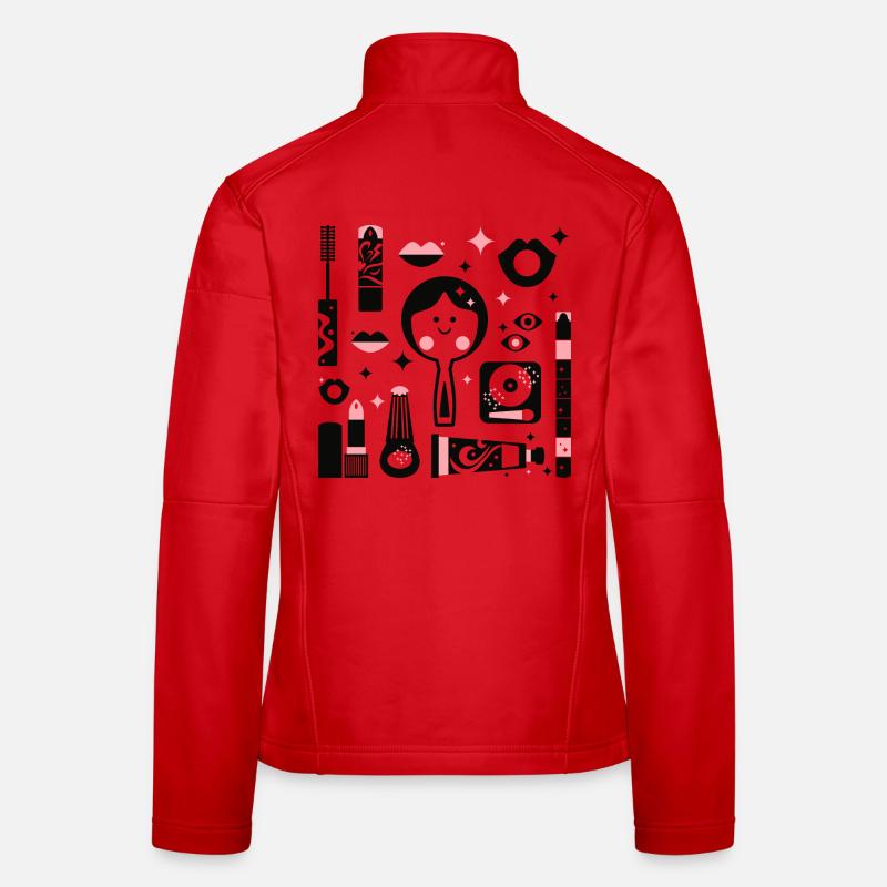 Disco Make Up Revival L schwarz pink - Frauen Softshelljacke - Rot