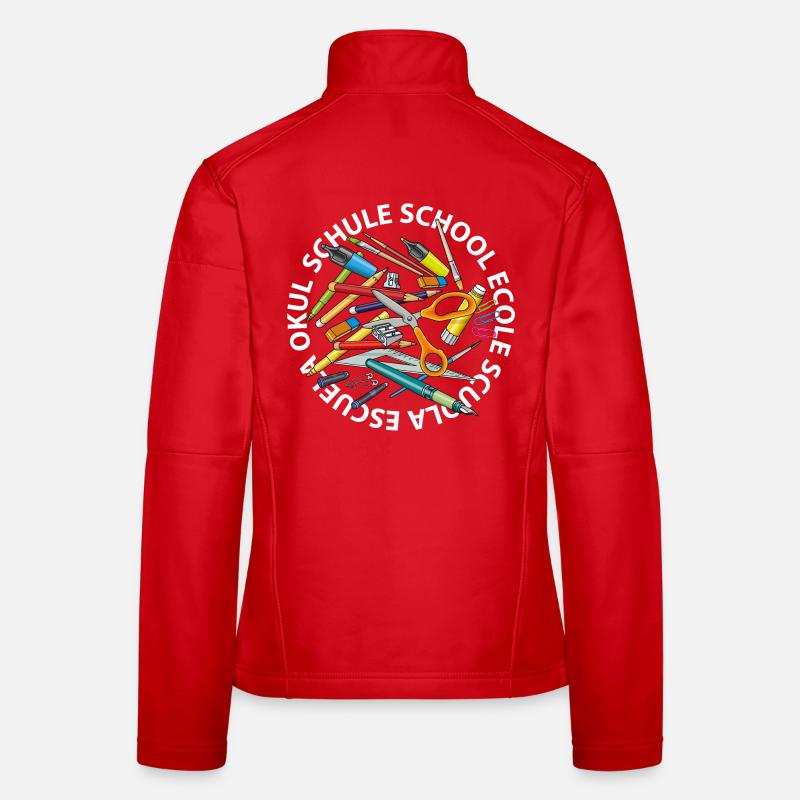 Schule in diversen Sprachen Frauen Softshelljacke