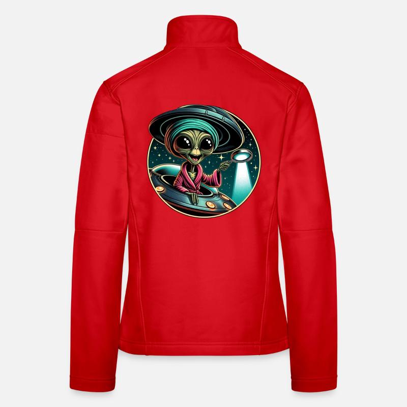 Außerirdischer Detektiv im UFO-Licht Frauen Softshelljacke