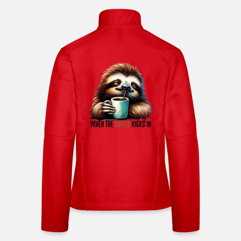 Faultier Kaffee kickt Geschenk Frauen Softshelljacke