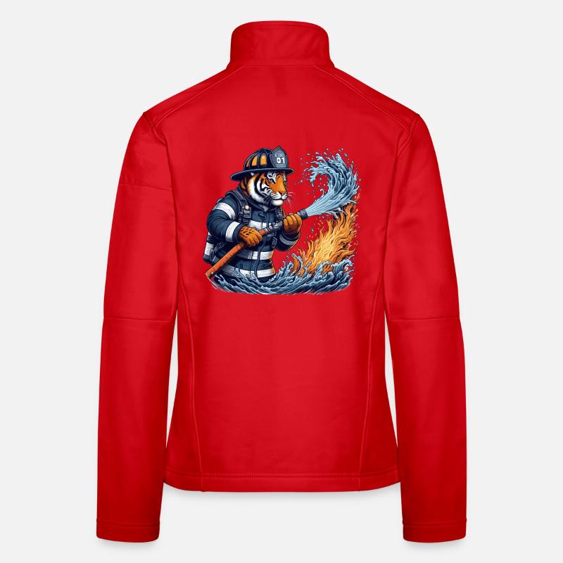 Firefighter Tiger Gift Women's Softshell Jacket