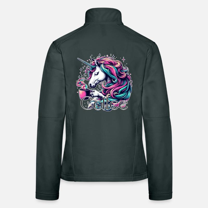 Einhorn Kaffee Geschenk Frauen Softshelljacke