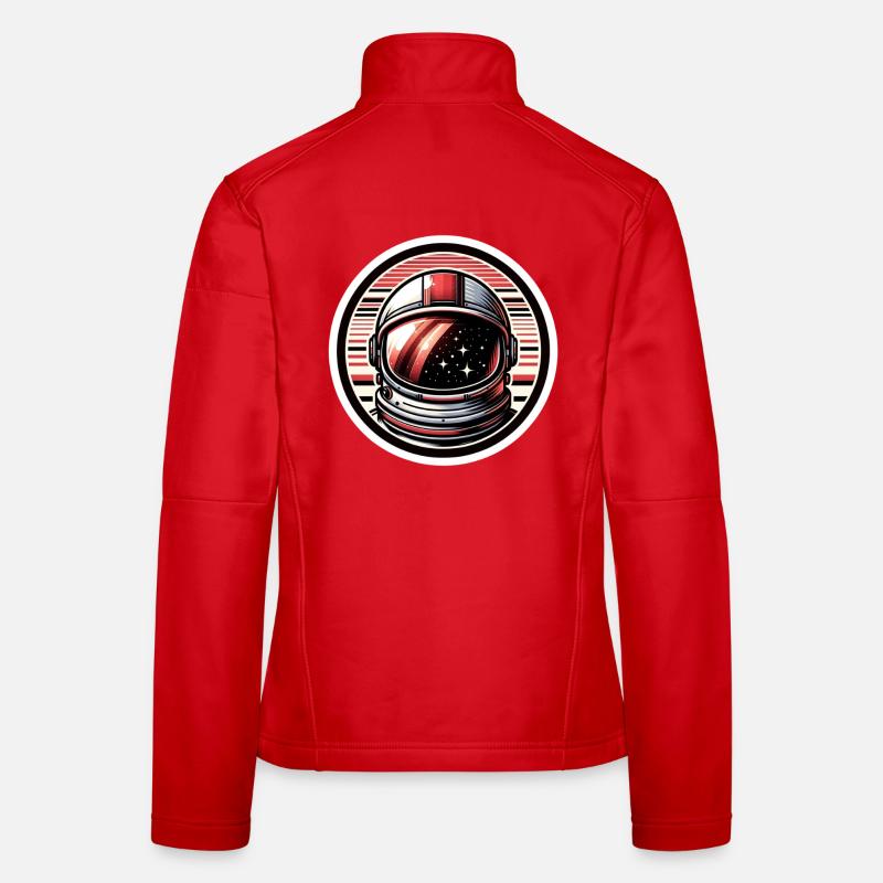 "Visor of the Stars" - Space Helmet Badge - Women's Softshell Jacket - red
