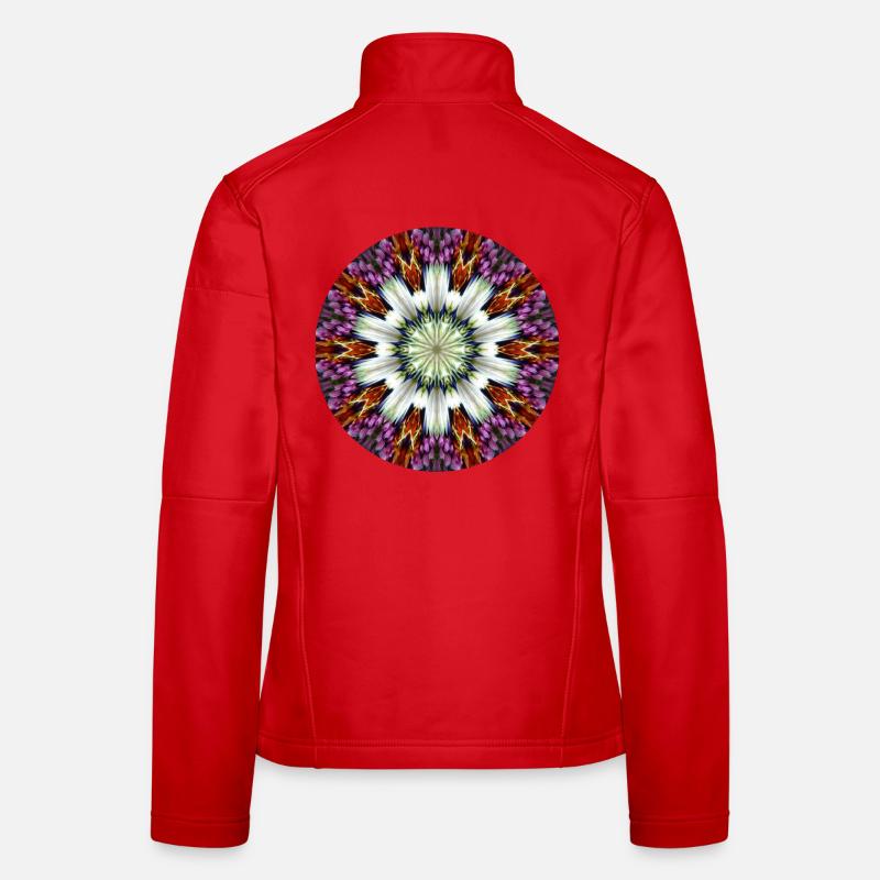 Kaleidoskopischer Blütenstern Frauen Softshelljacke