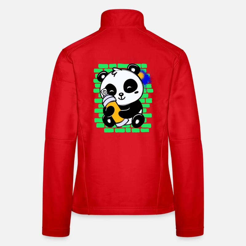 Graffiti Panda Drawing Illustration Spray Can Women's Softshell Jacket