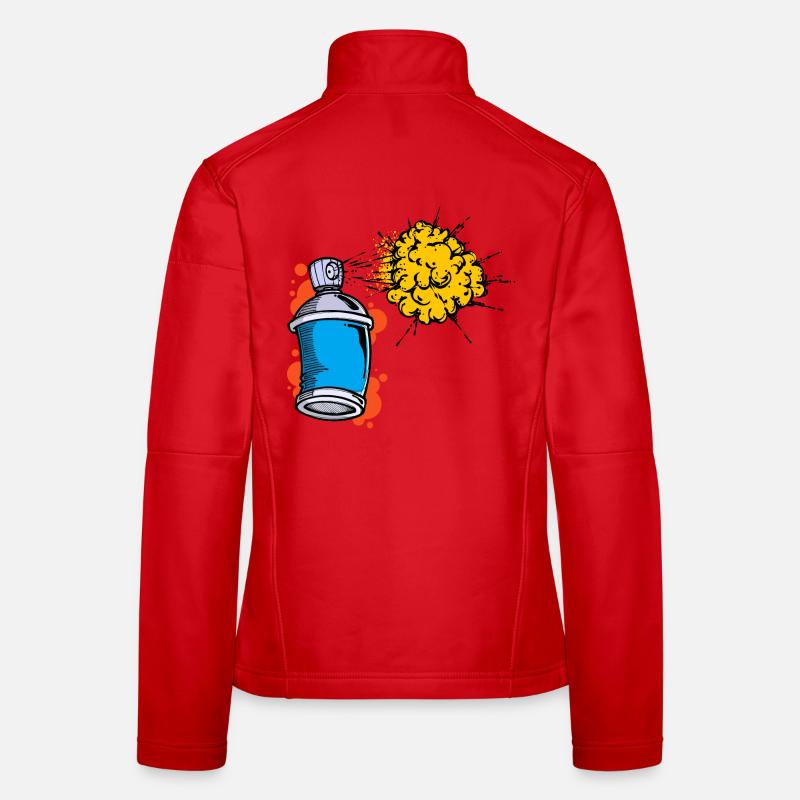 Zeichnen Illustration Graffiti Spraydose Sprayer - Frauen Softshelljacke - Rot