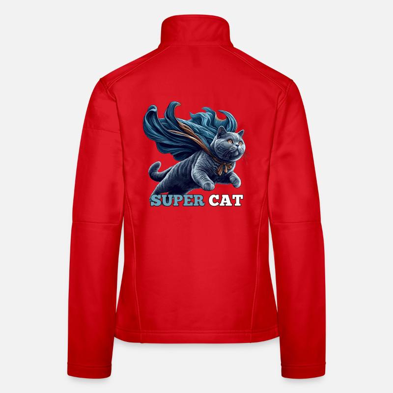 Super Chat BKH Bleu Cadeau Veste en tissu softshell Femme