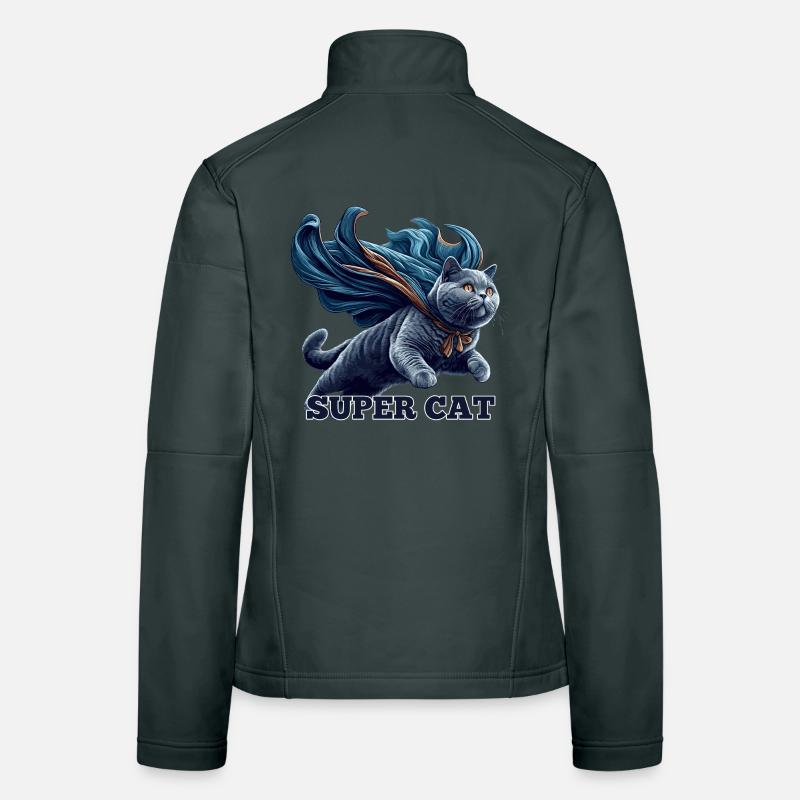 Super Chat BKH Bleu Cadeau Veste en tissu softshell Femme