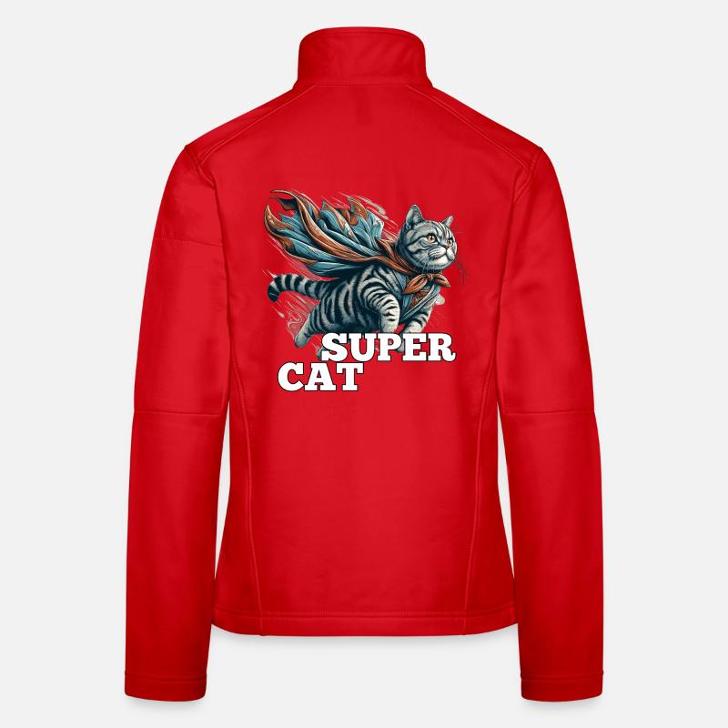 Super chat British Shorthair BKH Tabby Veste en tissu softshell Femme