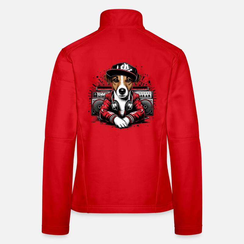 Jack Russell Terrier Ghetto Blaster Cadeau Veste en tissu softshell Femme