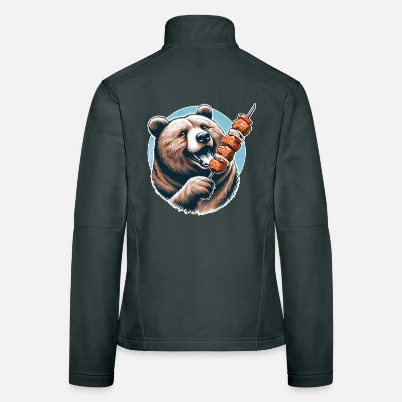 Shashlik Meat Skewer Bear Gift Women's Softshell Jacket