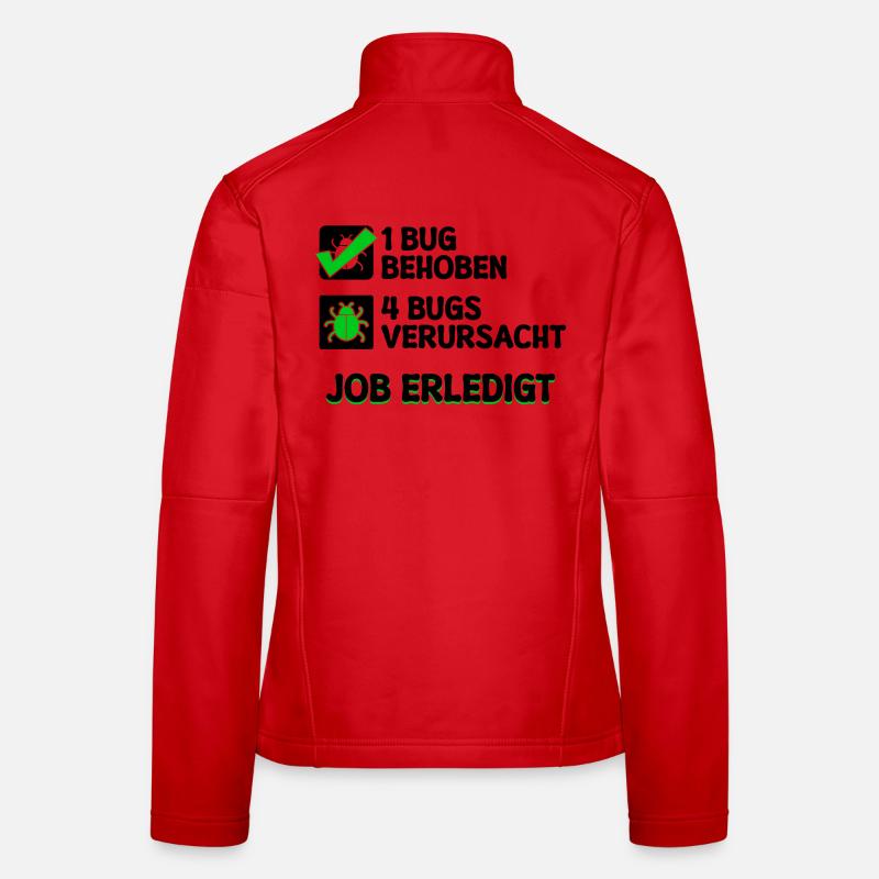 Open Source Bugfixing Bugs Developer Programmier Frauen Softshelljacke
