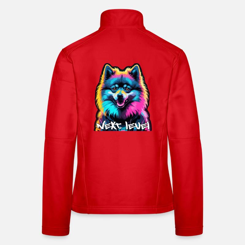Kleinspitz Spitz Next Level Cyber Hund Geschenk Frauen Softshelljacke