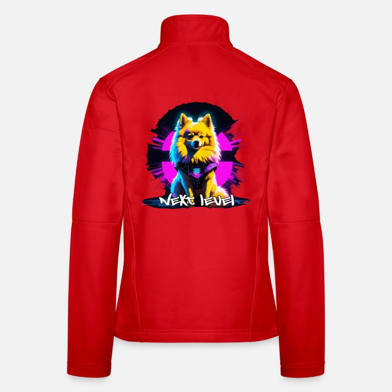 Kleinspitz Spitz Next Level Cyber Hund Geschenk Frauen Softshelljacke