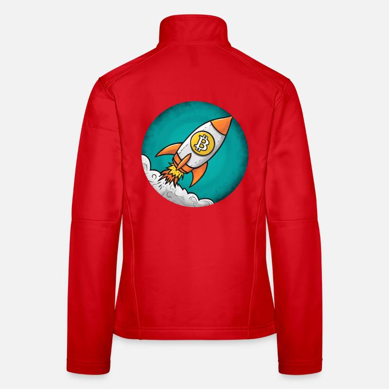 Krypto-Rakete: Bitcoin zum Mond! - Frauen Softshelljacke - Rot