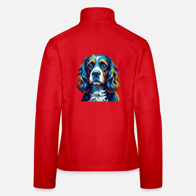 Cocker américain Spaniel Chien Race Dessin animé Kawaii Veste en tissu softshell Femme