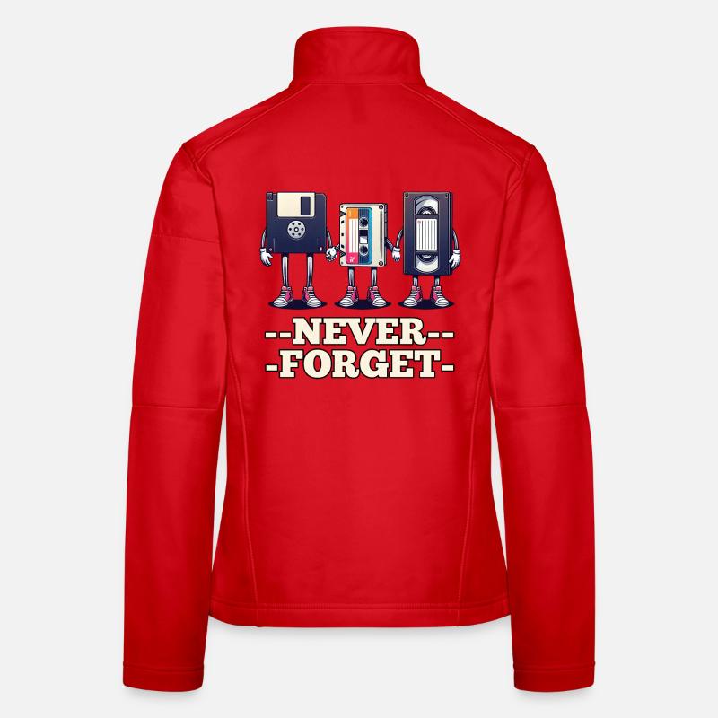 Diskette, Kassette, VHS - Niemals vergessen - Frauen Softshelljacke - Rot