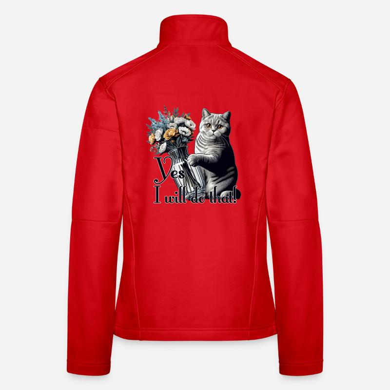 BKH Britisch Kurzhaar Katze Vase umkippen Geschenk Frauen Softshelljacke