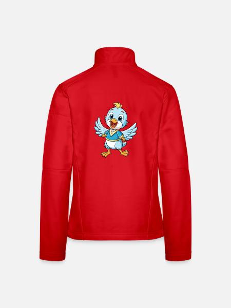 Taube Niedliche Zeichentrickfigur Kawaii Clipart - Frauen Softshelljacke - Rot - Hinten