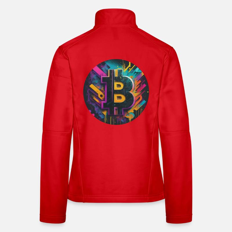 Explosion de couleurs du bitcoin Veste en tissu softshell Femme