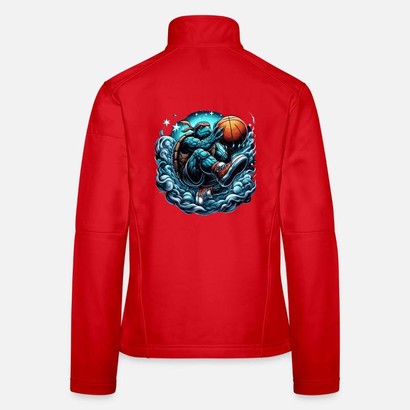 Basketball Turtle Dunking Gift Women's Softshell Jacket
