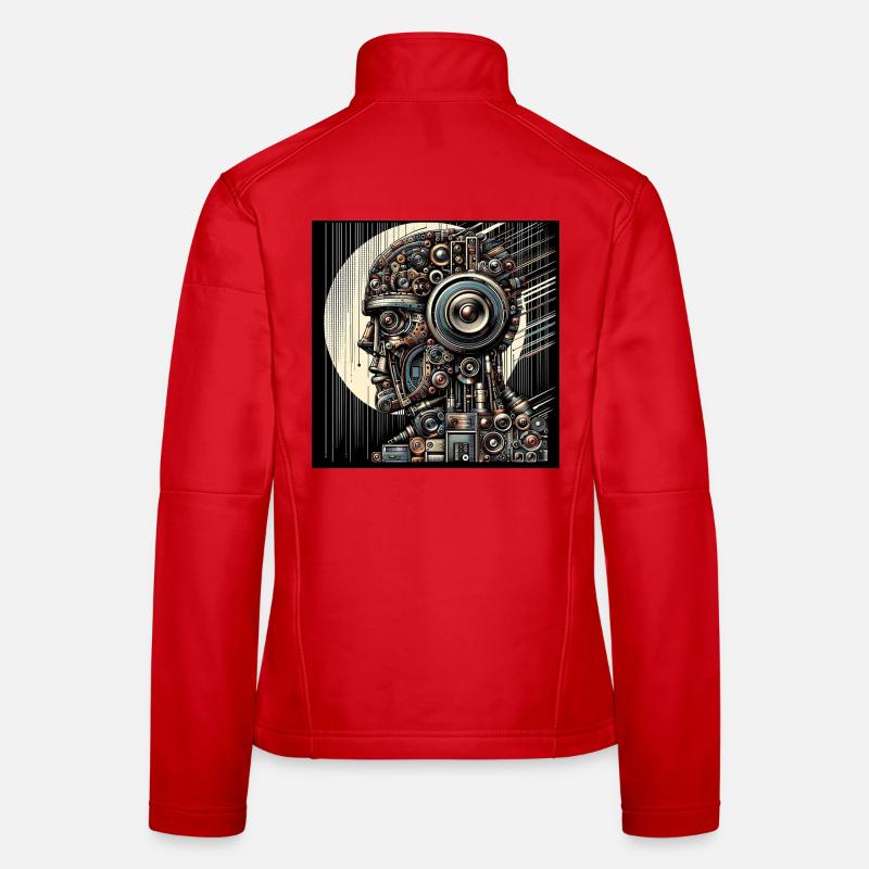 Analog soul AI robot Art - Women's Softshell Jacket - red
