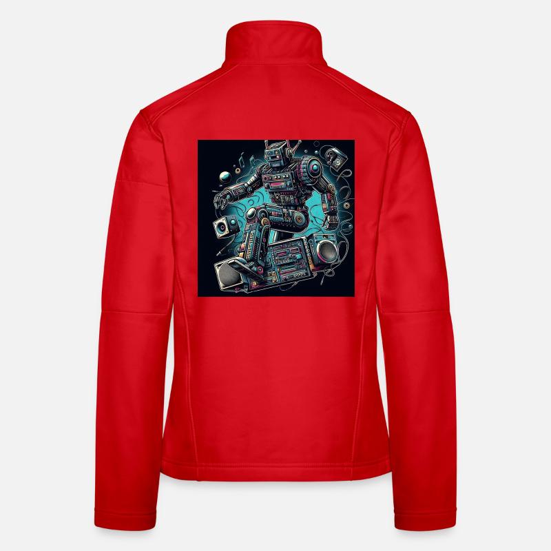 Analogo vibes AI robot Art - Women's Softshell Jacket - red