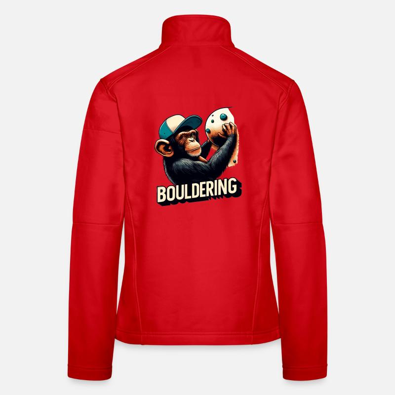 Bouldern Schimpanse Klettern Geschenk Frauen Softshelljacke