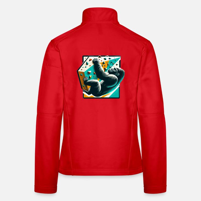 Cadeau de gorille d’escalade de bloc Veste en tissu softshell Femme