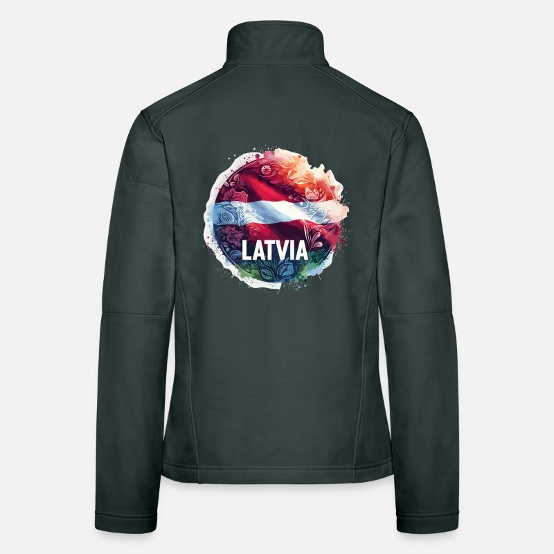 Drapeau de la Lettonie Drapeau Cadeau Veste en tissu softshell Femme