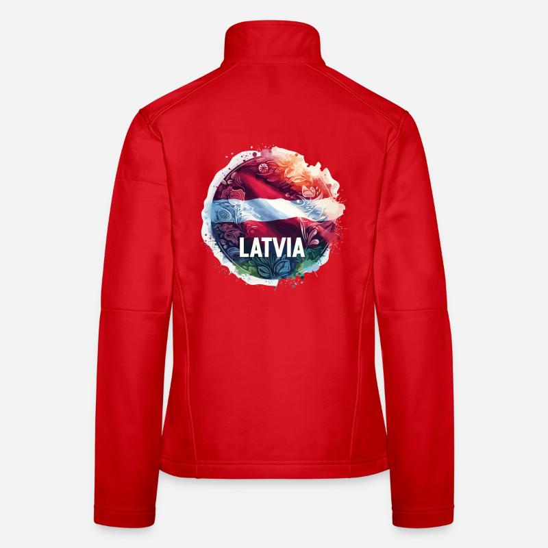 Drapeau de la Lettonie Drapeau Cadeau Veste en tissu softshell Femme
