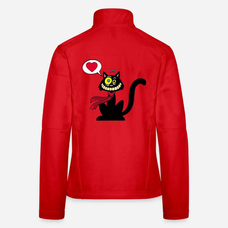 Verliebte schwarze Katze Frauen Softshelljacke