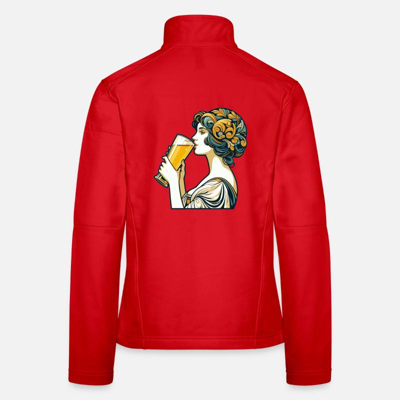 Frau trinkt Bier Weizenbier Geschenk Frauen Softshelljacke