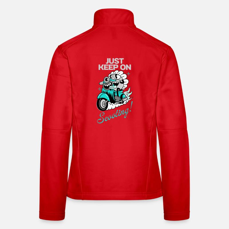 Just Keep On Scooting - Bande dessinée Fun Veste en tissu softshell Femme
