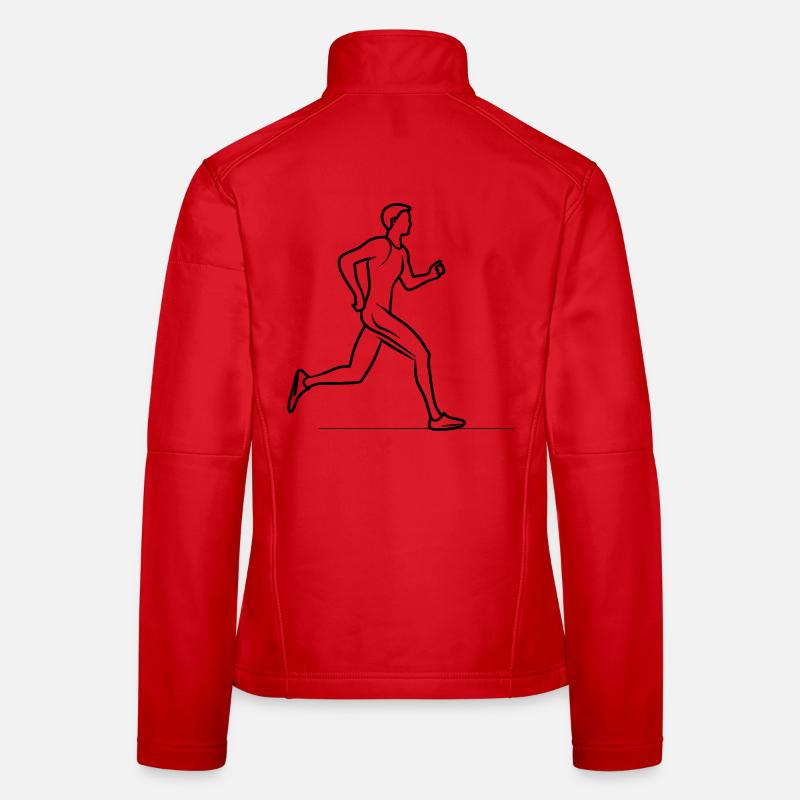 Jogger Boy Line Drawing Women's Softshell Jacket