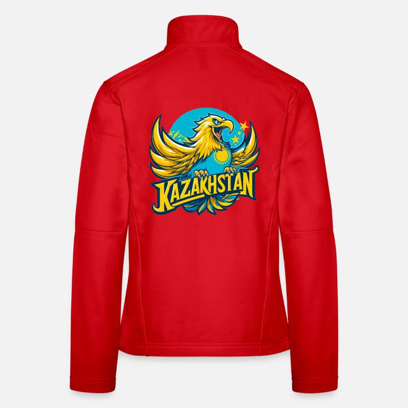 Kazakhstan aigle soleil drapeau drapeau cadeau Veste en tissu softshell Femme