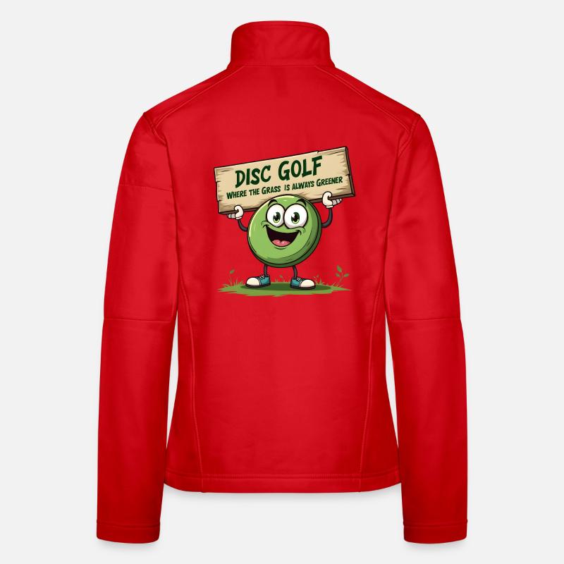 Disc Golf - Where The Grass is Always Greener - Frauen Softshelljacke - Rot