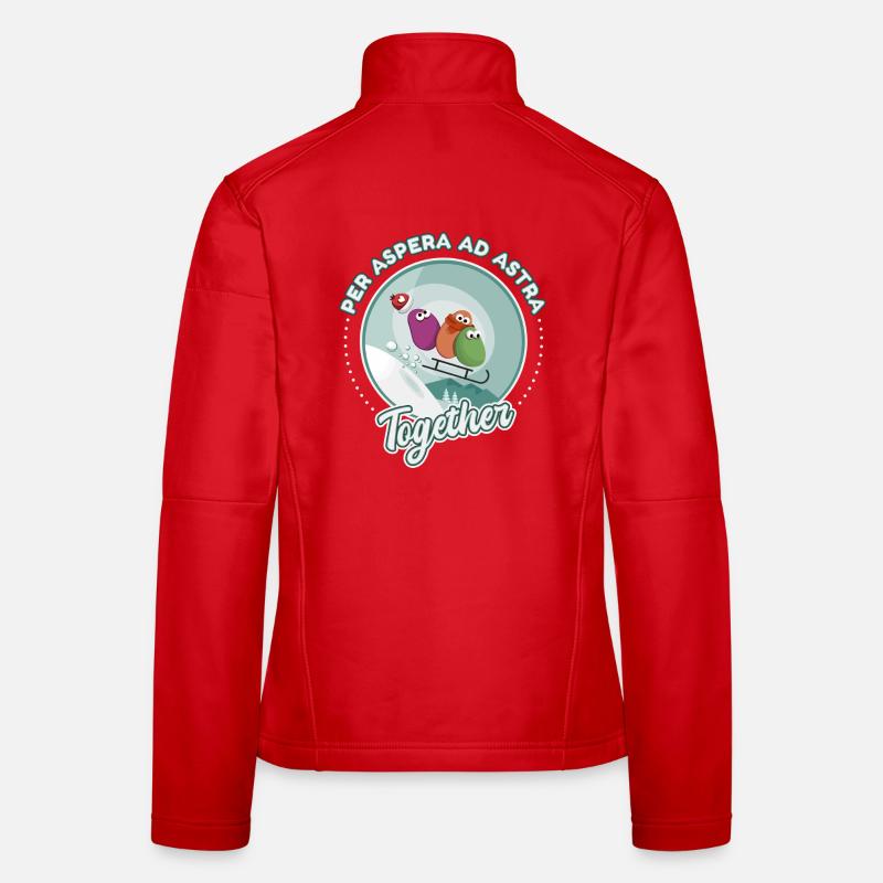Snow sledging love drawing humor Women's Softshell Jacket