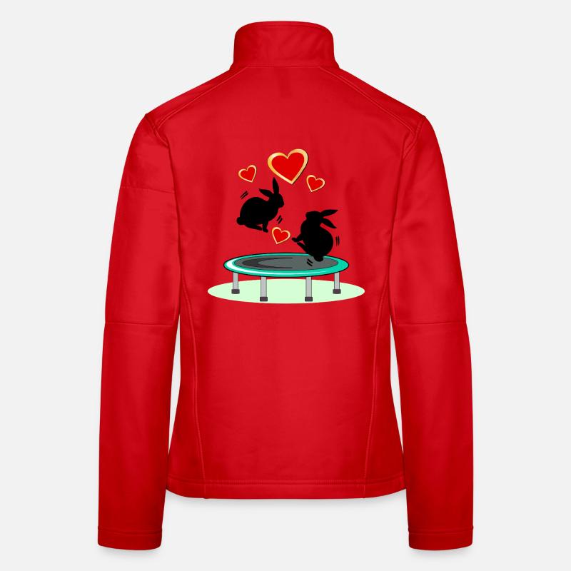TRAMPOLIN SPRINGEN HASEN OSTERHASEN Frauen Softshelljacke