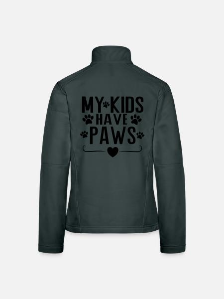 Mes enfants ont des pattes – Conception de la déclaration parentale de chien - Veste en tissu softshell Femme - rouge - Dos