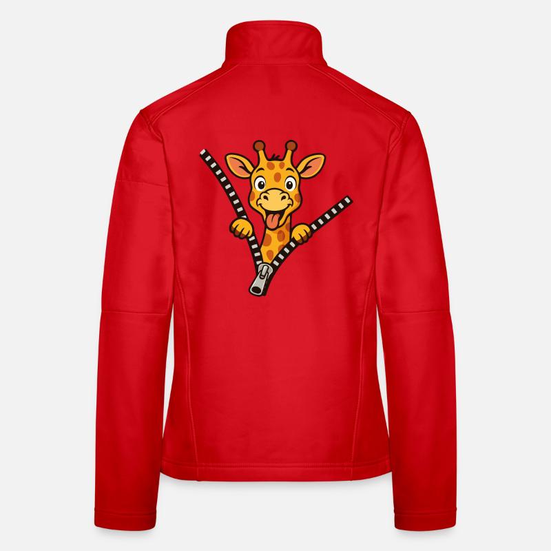 Freche Giraffe Frauen Softshelljacke