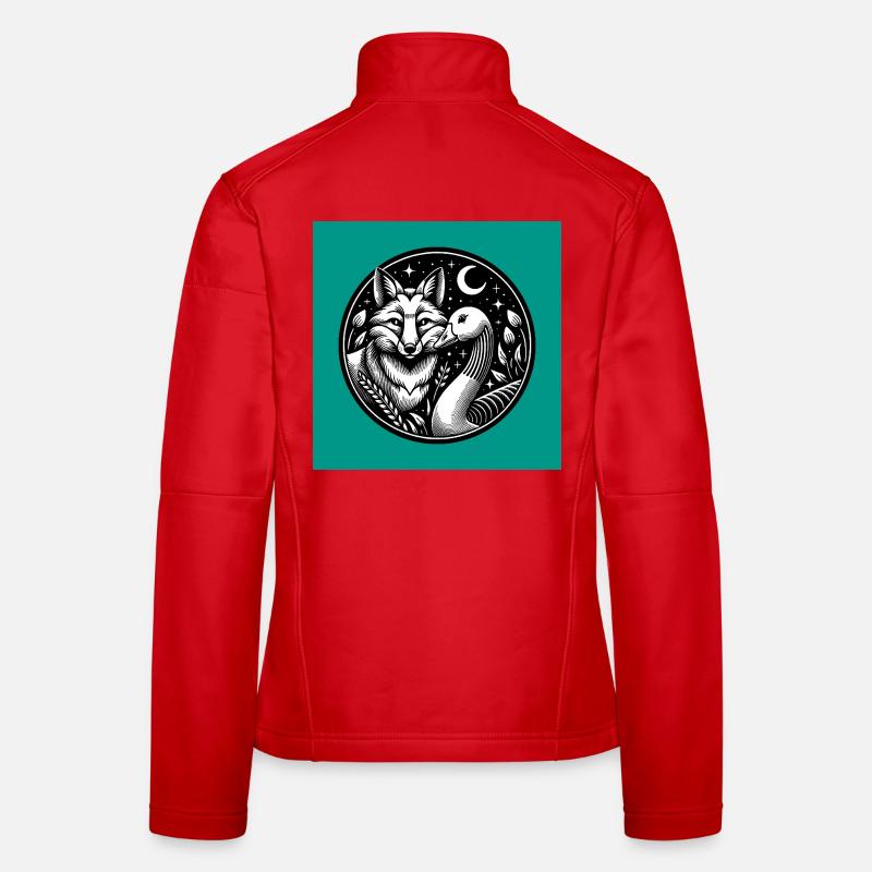 Fuchs und Gans in Freundschaft Frauen Softshelljacke